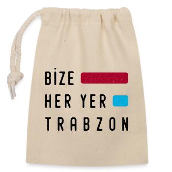 Bize son y compris Trabzon - Sac cadeau en coton avec cordon (14 x 20 cm) - nature - Devant
