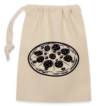 Pizza fast food - Sac cadeau en coton avec cordon (14 x 20 cm) - nature - Devant