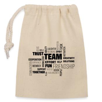 team - Closable cotton gift bag (14x20cm) - nature - Front