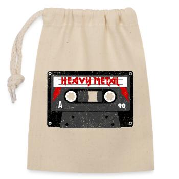 Heavy metal cassette - old school - Closable cotton gift bag (14x20cm) - nature - Front