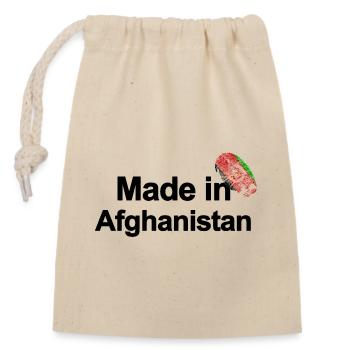 Fingerprint Made in Afghanistan Poster - Verschließbarer Geschenkbeutel aus Baumwolle (14x20cm) - Natur - Vorne