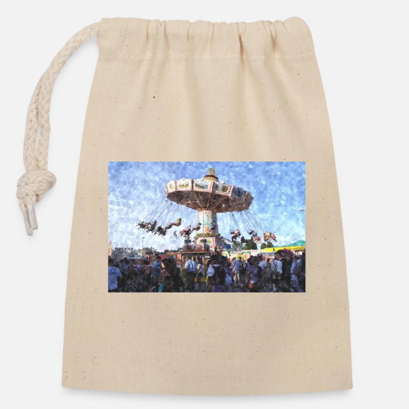 Festival folklorique de Straubing - Sac cadeau en coton avec cordon (14 x 20 cm) - nature