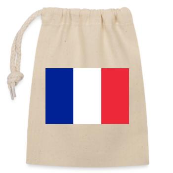 drapeau autocollant du drapeau de la France - Sac cadeau en coton avec cordon (14 x 20 cm) - nature - Devant