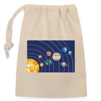 Sonnensystem Sonne Planeten Umlaufbahnen - Verschließbarer Geschenkbeutel aus Baumwolle (14x20cm) - Natur - Vorne