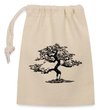 Bonsaï mignon - Sac cadeau en coton avec cordon (14 x 20 cm) - nature - Devant