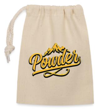 Powder - Apres Ski - Snowboard - Pulver - Closable cotton gift bag (14x20cm) - nature - Front