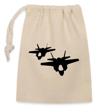 F-35 Lightning II | F 35 | F35 | combat aircraft - Closable cotton gift bag (14x20cm) - nature - Front