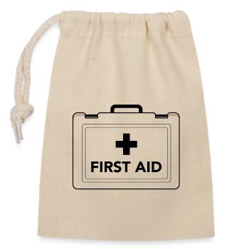 first aid Koffer Design - Verschließbarer Geschenkbeutel aus Baumwolle (14x20cm) - Natur - Vorne