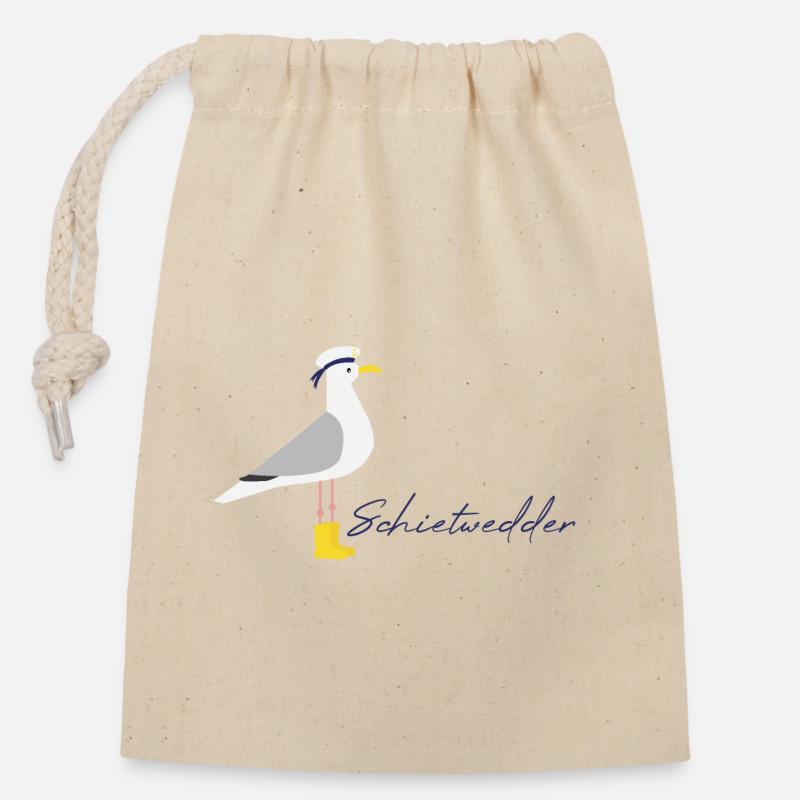 Möwe Gummistiefel SCHIETWEDDER - Verschließbarer Geschenkbeutel aus Baumwolle (14x20cm) - Natur