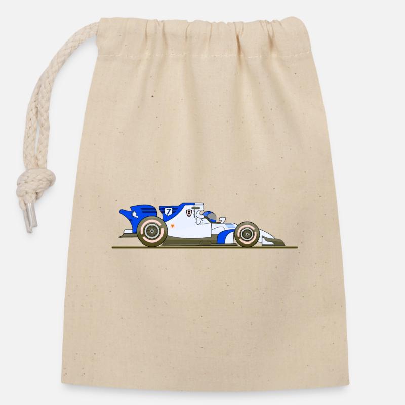Voiture, course, voitures de course, Racing - Sac cadeau en coton avec cordon (14 x 20 cm) - nature
