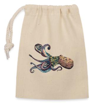Octopus Squid - Closable cotton gift bag (14x20cm) - nature - Front