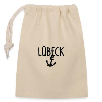 Lübeck - Verschließbarer Geschenkbeutel aus Baumwolle (14x20cm) - Natur - Vorne