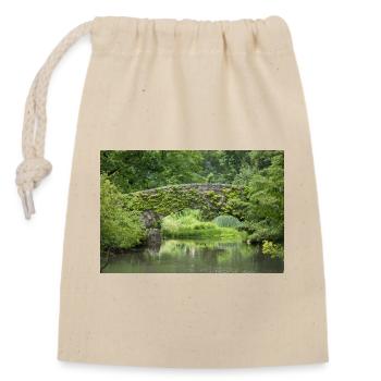 New York Gapstow Bridge Central Park Manhattan - Closable cotton gift bag (14x20cm) - nature - Front