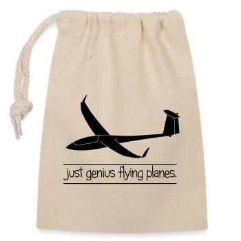 Segelflugzeug Segelfliegen Segelfliege - Verschließbarer Geschenkbeutel aus Baumwolle (14x20cm) - Natur - Vorne