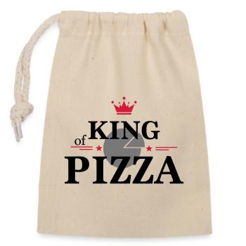 Roi de la pizza - Sac cadeau en coton avec cordon (14 x 20 cm) - nature - Devant