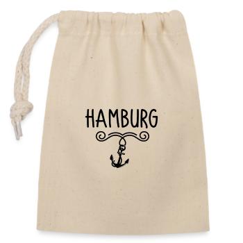 Hamburg - Closable cotton gift bag (14x20cm) - nature - Front