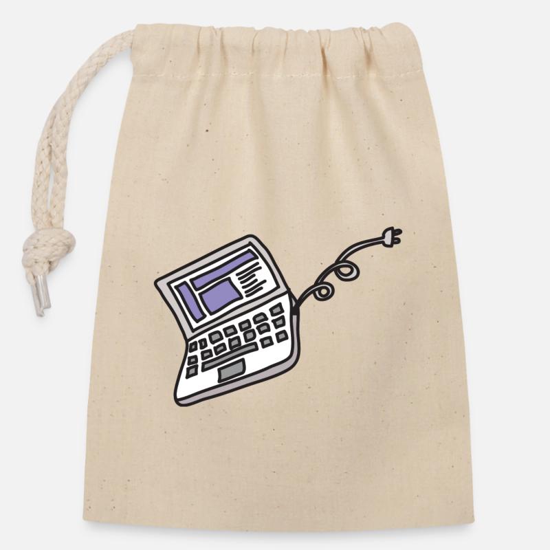 computer science - Closable cotton gift bag (14x20cm) - nature