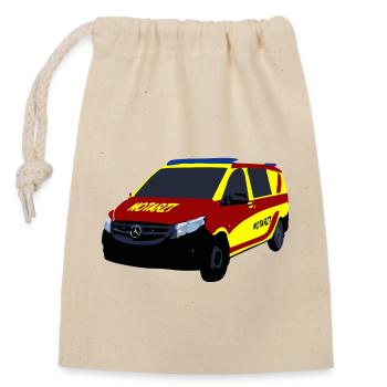 notarzt RTW Rettungsdienst Krankenwagen Einsatz - Verschließbarer Geschenkbeutel aus Baumwolle (14x20cm) - Natur - Vorne