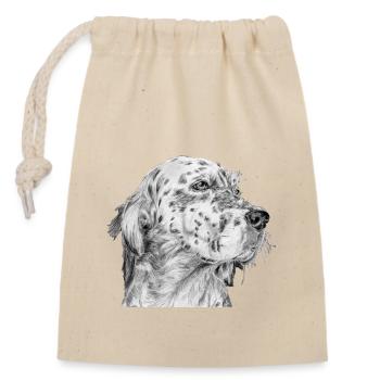 Setter anglais anglais - Sac cadeau en coton avec cordon (14 x 20 cm) - nature - Devant