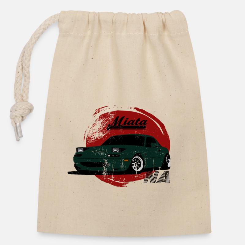 MIATA MX5 VINTAGE NA MK1 - Sac cadeau en coton avec cordon (14 x 20 cm) - nature