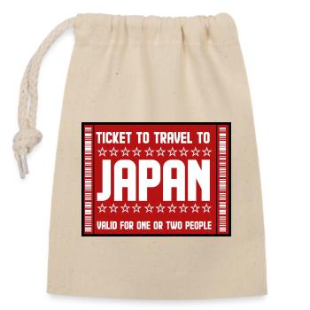 Reiseticket nach Japan - Verschließbarer Geschenkbeutel aus Baumwolle (14x20cm) - Natur - Vorne