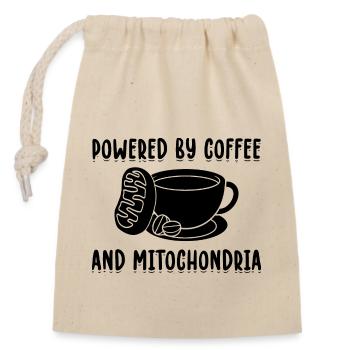 Mitochondria & Coffee | Biologists student gift - Closable cotton gift bag (14x20cm) - nature - Front