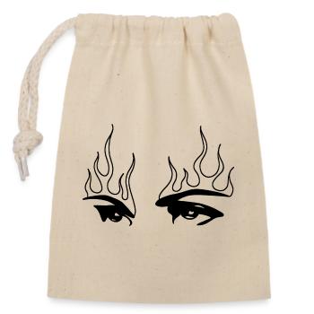 Eyes - Closable cotton gift bag (14x20cm) - nature - Front