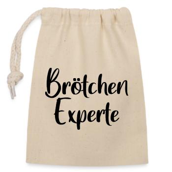 Brötchen Experte - Verschließbarer Geschenkbeutel aus Baumwolle (14x20cm) - Natur - Vorne