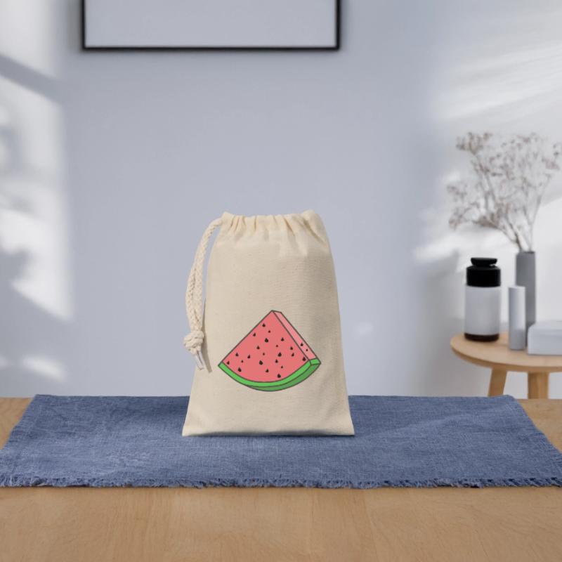 Pastèque Pastèque Pièces de pastèque Sac cadeau en coton avec cordon (14 x 20 cm)