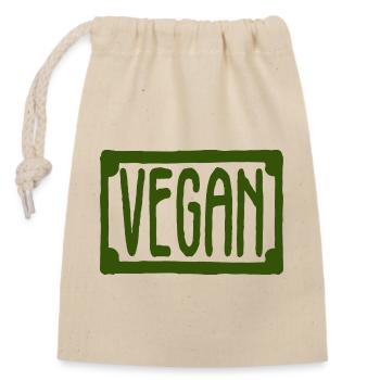 vegan protecteur des animaux - Sac cadeau en coton avec cordon (14 x 20 cm) - nature - Devant