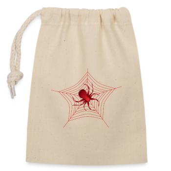 Spider in spider web red spider large spider - Closable cotton gift bag (14x20cm) - nature - Front