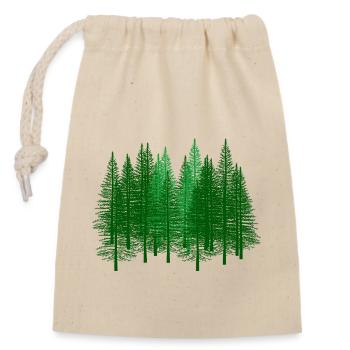 vert, forêt, forêts, forestier, chasseur, sapin, sapin, forêts - Sac cadeau en coton avec cordon (14 x 20 cm) - nature - Devant