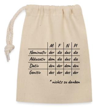 Lustiges Deutsche Grammatik Hilfe Deutsch Lehrer - Verschließbarer Geschenkbeutel aus Baumwolle (14x20cm) - Natur - Vorne