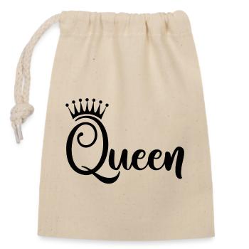 Queen - Closable cotton gift bag (14x20cm) - nature - Front