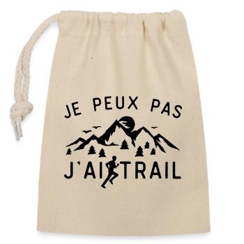 je peux pas j ai trail cadeau homme - Sac cadeau en coton avec cordon (14 x 20 cm) - nature - Devant
