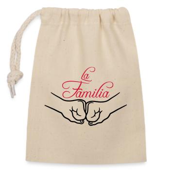 Fist Pump Familia - Closable cotton gift bag (14x20cm) - nature - Front