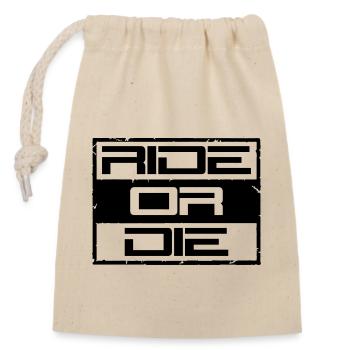 Ride or Die - Closable cotton gift bag (14x20cm) - nature - Front
