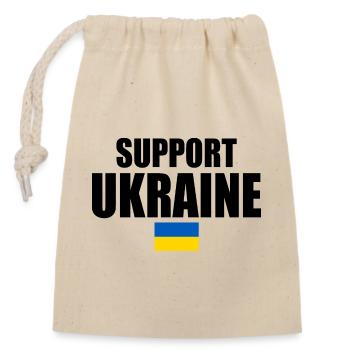 Support ukraine - Closable cotton gift bag (14x20cm) - nature - Front