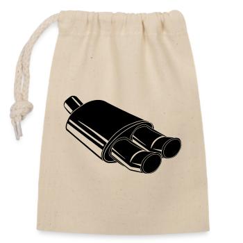 Car exhaust car parts - Closable cotton gift bag (14x20cm) - nature - Front