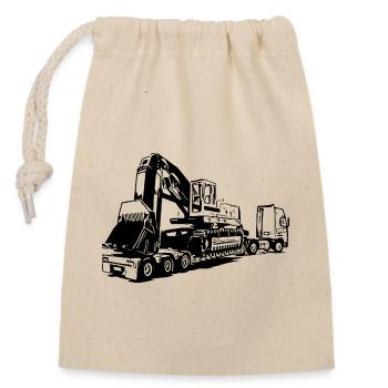 Excavator - Closable cotton gift bag (14x20cm) - nature - Front
