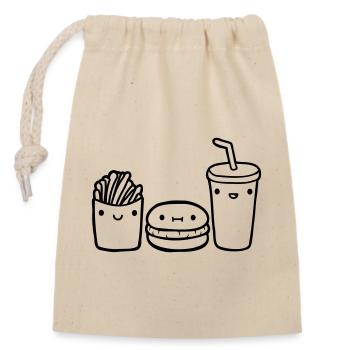 Équipe Fast Food - Sac cadeau en coton avec cordon (14 x 20 cm) - nature - Devant