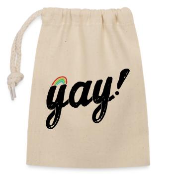 Yay Gay - Sac cadeau en coton avec cordon (14 x 20 cm) - nature - Devant