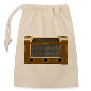 old Tube Radio - used Look - Closable cotton gift bag (14x20cm) - nature - Front