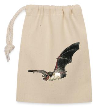 Autocollant de chauve-souris bicolore - Sac cadeau en coton avec cordon (14 x 20 cm) - nature - Devant