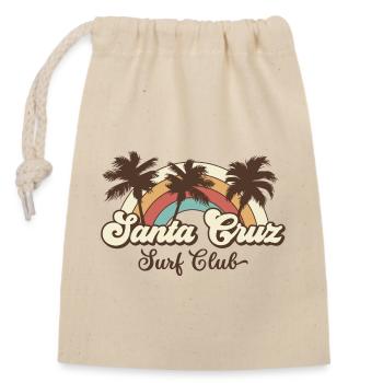 Santa Cruz California vintage retro - Closable cotton gift bag (14x20cm) - nature - Front
