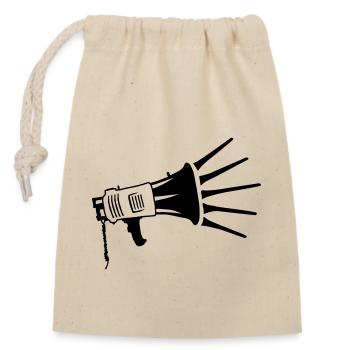 Speaker Propaganda Megaphone Symbol - Closable cotton gift bag (14x20cm) - nature - Front