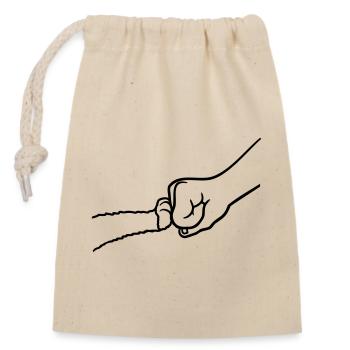 Fist Pump Cat Brofist - Closable cotton gift bag (14x20cm) - nature - Front