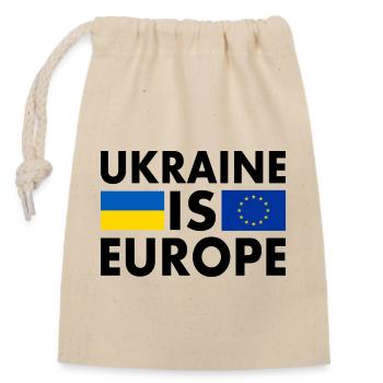 Ukraine is europe - Sac cadeau en coton avec cordon (14 x 20 cm) - nature - Devant