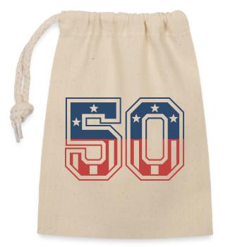 Numéro 50 États-Unis - Sac cadeau en coton avec cordon (14 x 20 cm) - nature - Devant