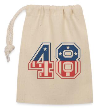 Number 48 USA - Closable cotton gift bag (14x20cm) - nature - Front